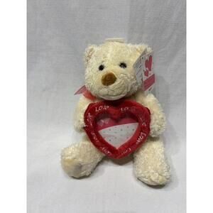 Valentine’s Teddy bear with Red Heart Picture Frame
